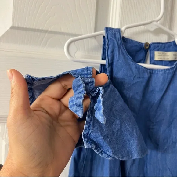Zara Girls | Cold Shoulder Chambray Dress - Picture 3 of 7